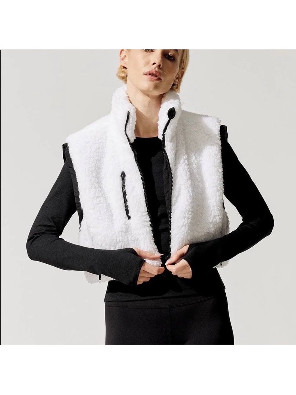 Free People Movement Highline reversible Sherpa vest white\black NWOT small